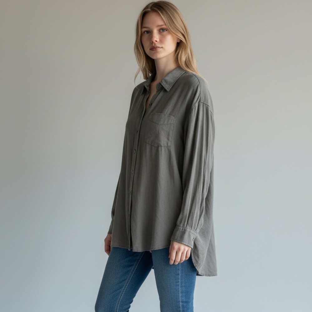 Wilfred Women's Gray Button-Down Shirt
